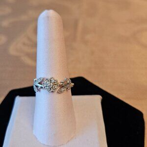 Vintage Sterling Silver Rose Spinner Ring